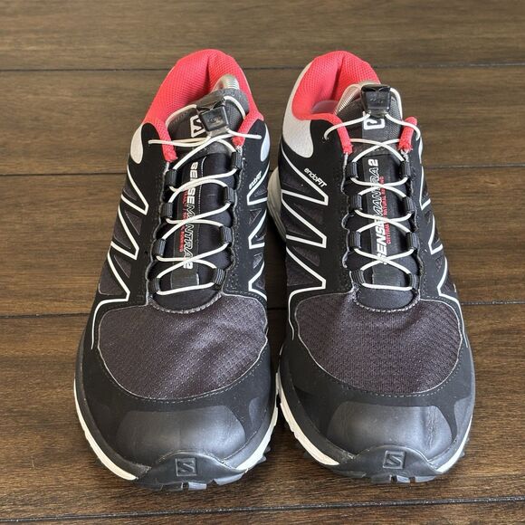 Salomon Sense Mantra 2 Women's Size 10.5 Trail Running Shoes Black White Coral - Picture 2 of 8